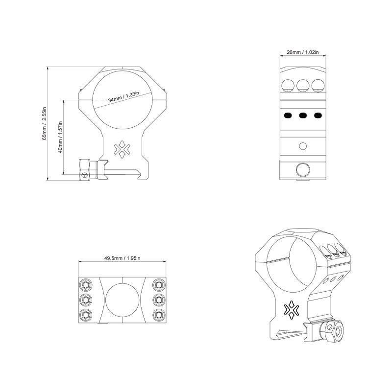 Kit de Montage 34mm X-ACCU | Vector Optics