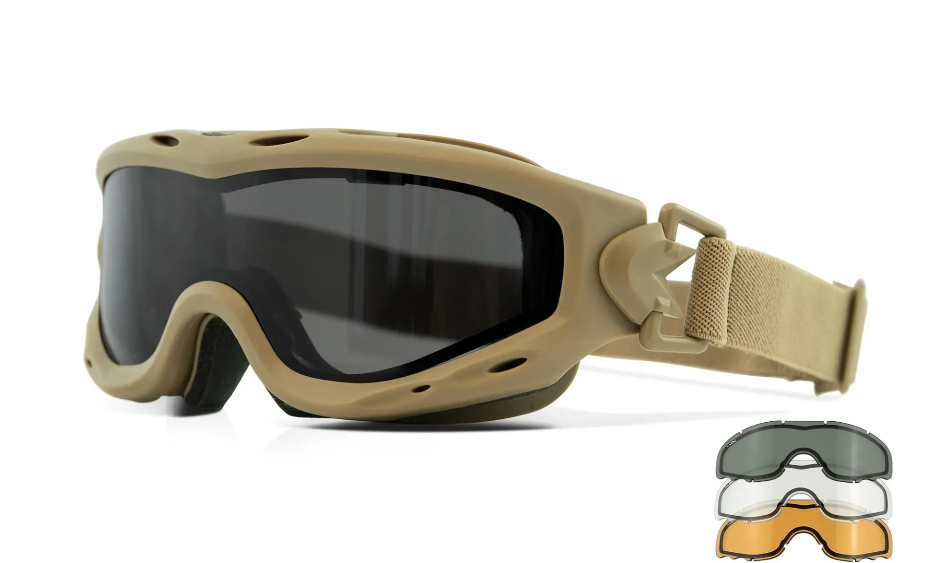 Wiley X Spear Dual Lens Grey/Clear/Rust Tan frame