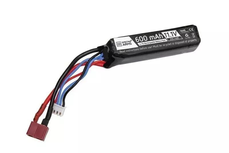 LiPo 11.1V 600mAh 20/40C Battery PDW T-Connect Deans