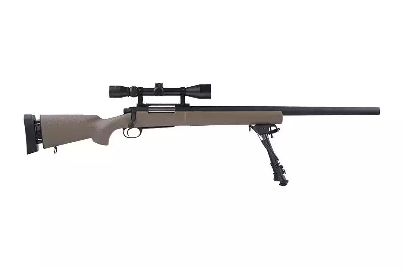 SW-04 Sniper Rifle Airsoft Replica with Scope and Bipod - Tan