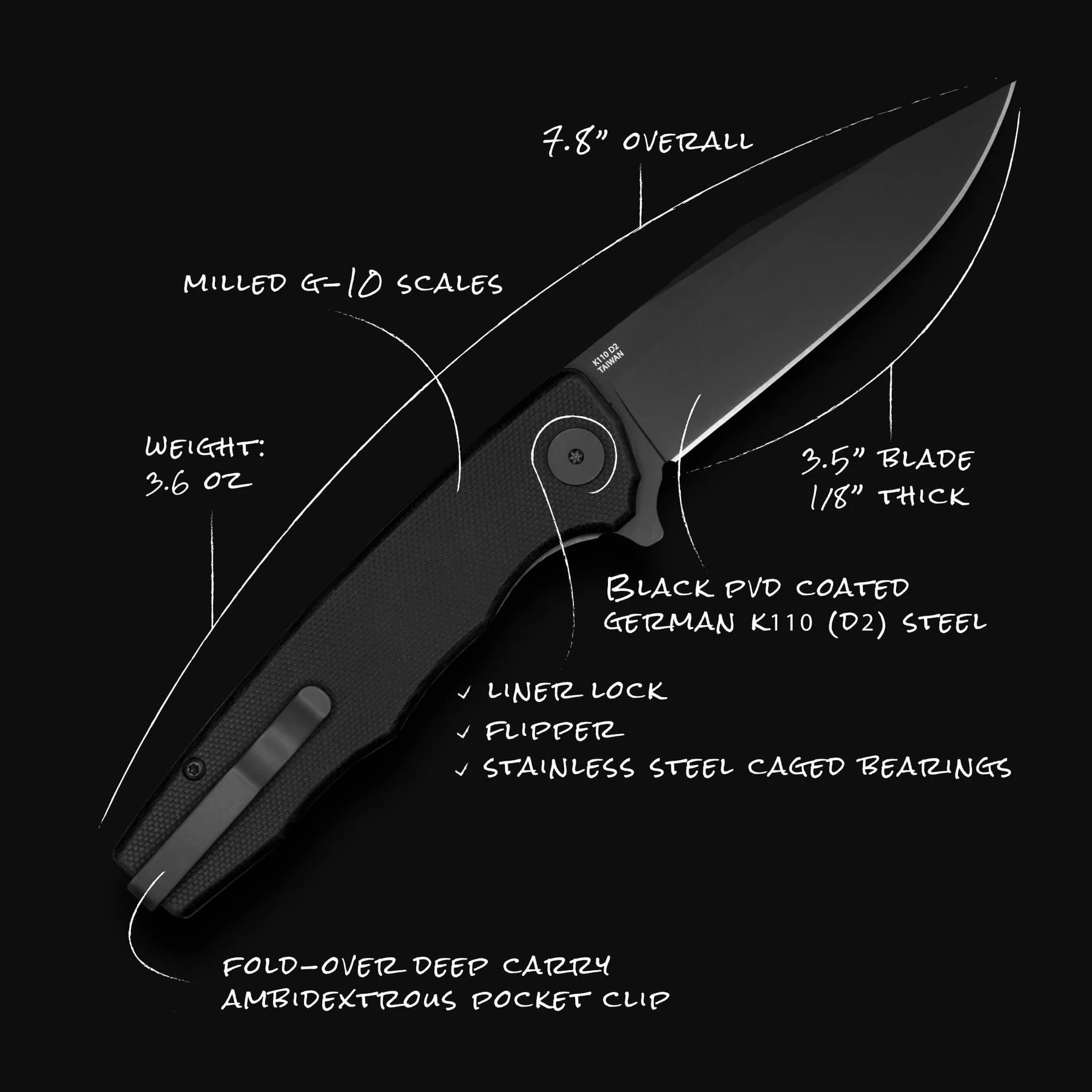 OCASO Strategy G10 Black Preklopni nož