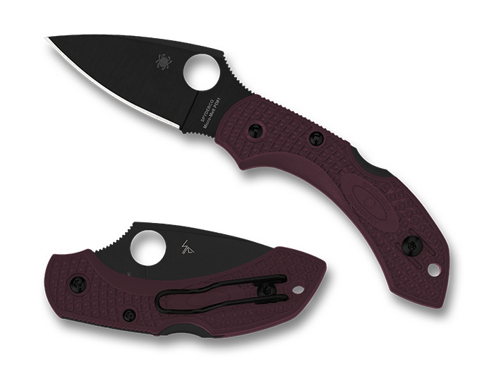 Spyderco Dragonfly2 Burgundy Black Blade Plain Edge Preklopni nož