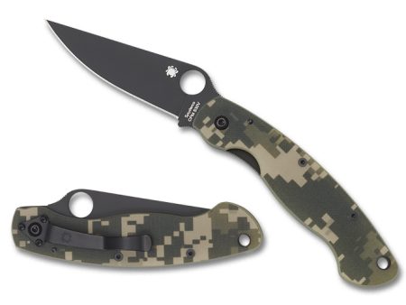 Spyderco Military Camo Plain Edge Black Blade Preklopni nož