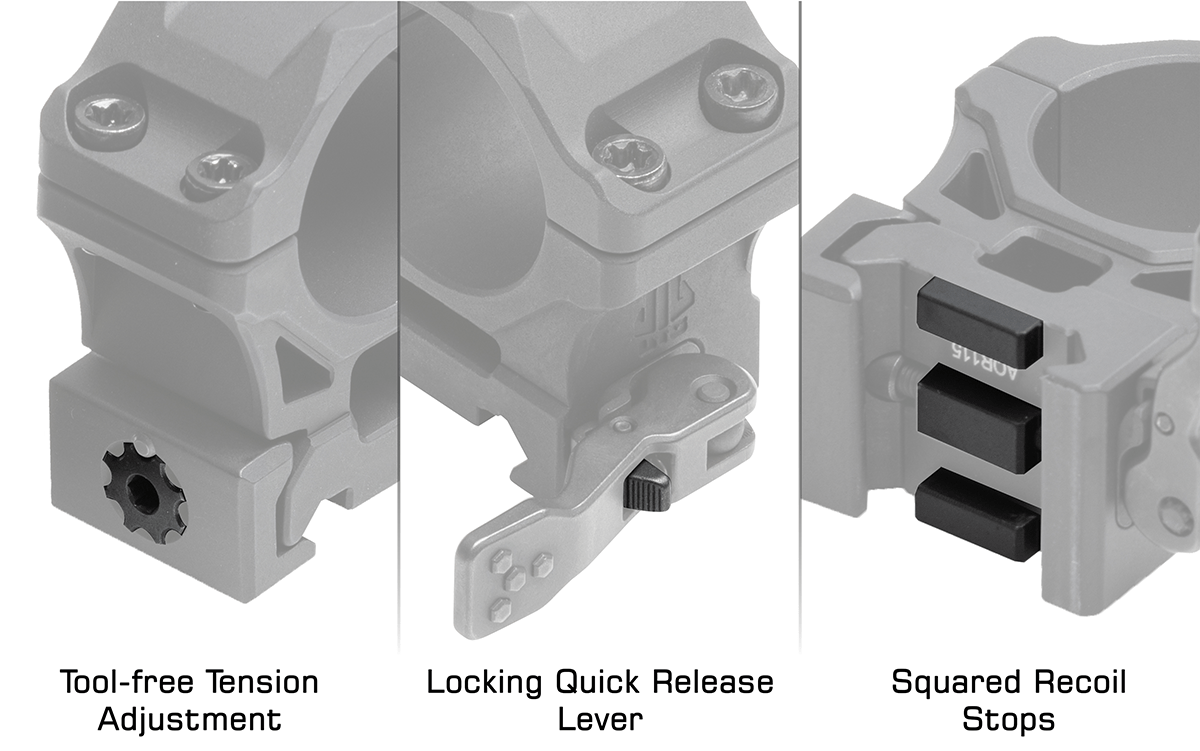 Leapers UTG ACCU-SYNC 1" QR Picatinny Medium Profile Rings