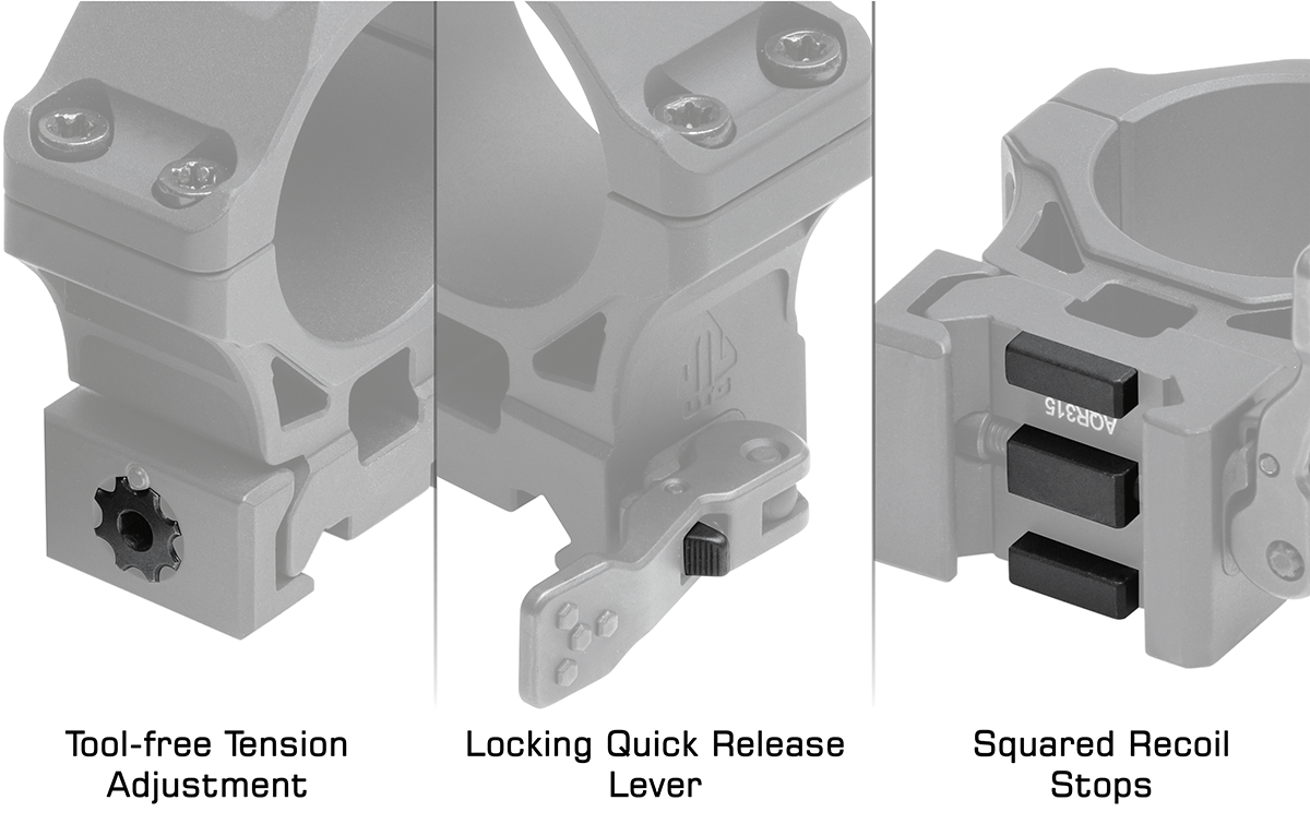 Leapers UTG ACCU-SYNC 30mm QR Picatinny Medium Profile Rings