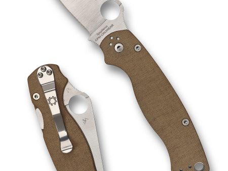 Spyderco Para Military 2 Micarta CPM CRUWEAR Plain Brown Preklopni nož