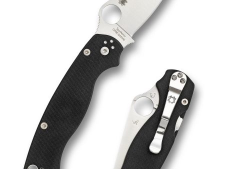 Spyderco Para Military2 LH Plain Black Crni G10 Preklopni nož