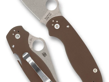 Spyderco Para 3 Brown Smeđi CPM15V PlainEdge Preklopni Nož