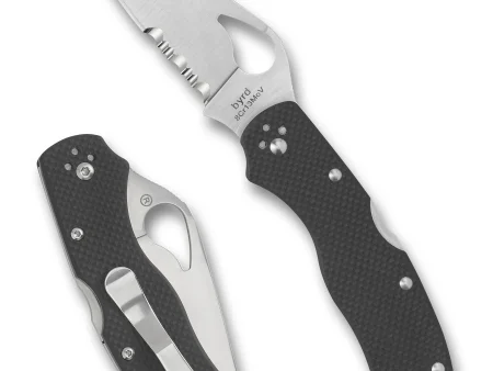 Spyderco Byrd Harrier 2 Black Crni G-10 Combination Edge Preklopni Nož