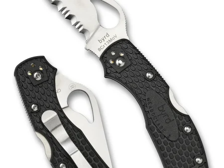 Spyderco Byrd Meadowlark 2 Black Crni Lightweight Combination Edge Preklopni Nož
