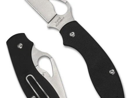 Spyderco Byrd Tern Black Crni G-10 Plain Edge Preklopni Nož